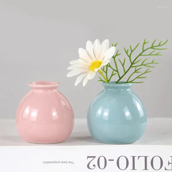 Vases 1pc Mini Ceramic Flower Vase Home Living Room Arrangement Decoration Plante Pot Milding Party Table Decor