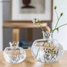Jarrones 1 por mini adornos de jarrón de jarrones modelado de vidrio de granado sala de estar creativa flores transparentes arreglo floral hidropónico dispositivo