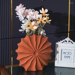 Vazen 1 stam minimalistische keramische vaas geavanceerde hydrocultuur gedroogde bloem woonkamer kantoor bureaublad boekenkast arrangement decor