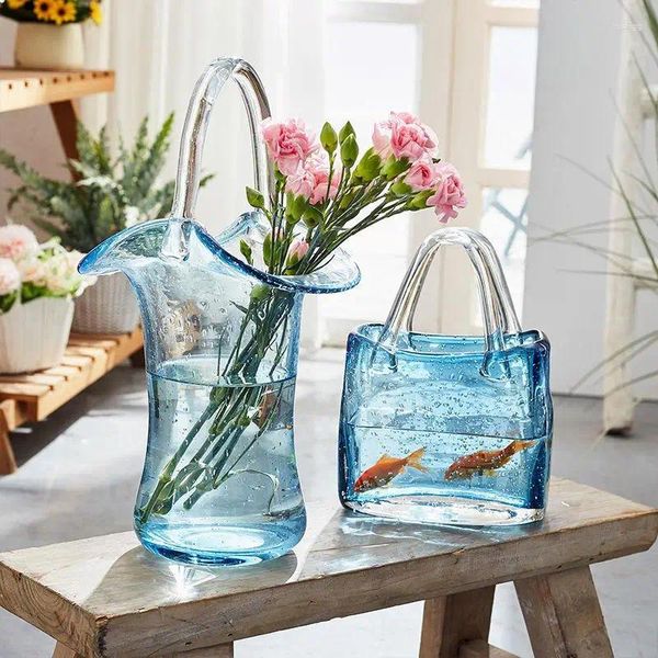 Vases 1pc style nordique créatif hydroponique vase transparent salon chambre table basse table en verre fleur panier décoration