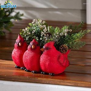 Vazen 1 stks creatief drie kleine vogels plantenboothars bloempotten voor vetplanten luchtplanten huizen tuin tafelblad decor beeldjes