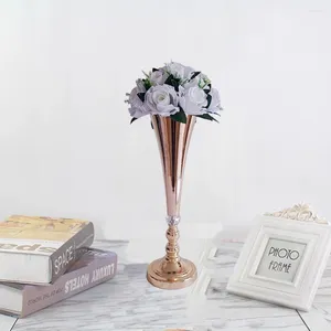 Vazen 1 stks metalen bruiloft bloem trompet vaas tabel decoratieve middelpunt arrangementen voor jubileumceremonie feestverjaardagsevenement