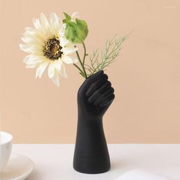 Vases 1pcs style nordique fleur en forme de main bouteilles exquises stylo conteneur résine artisanat salon chambre maison bureau décor
