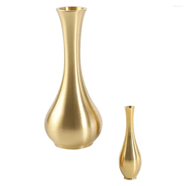 Vases 2 PCS BRASS VASE VASE VASE POUR FLOWERS BURANT BURANT TABLE ORNAMENT PO PROPS Small Bottle Child Minimalist Decor