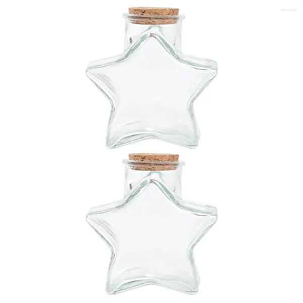 Jarrones 2 PCS Contenedor Deseando Botella Miniture Decoración de frascos en forma de estrella Bottalas de deriva