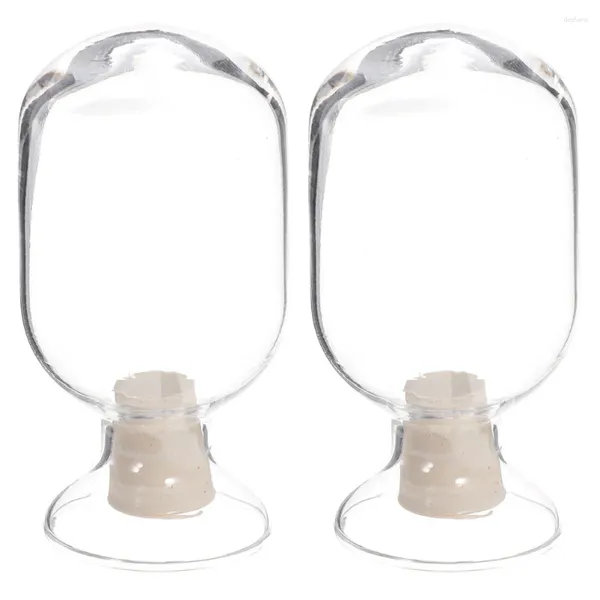 Vases 2 pcs couvercle en verre porte-bouteille clair pot bâton affichage sans feu correspond à la cloche