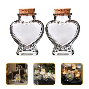 Vases 2 Pcs Mini Parfums Bouteille D'huile Essentielle Récipients En Verre Pot Bouché Transparent Pots De Souhaits Cadeaux D'anniversaire Mariée