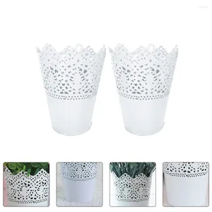 Vazen 2 pc's tin bloem emmer pot vaas arrangement stimulatie bloemen decor ornament retro bloempot kaarsen en stands