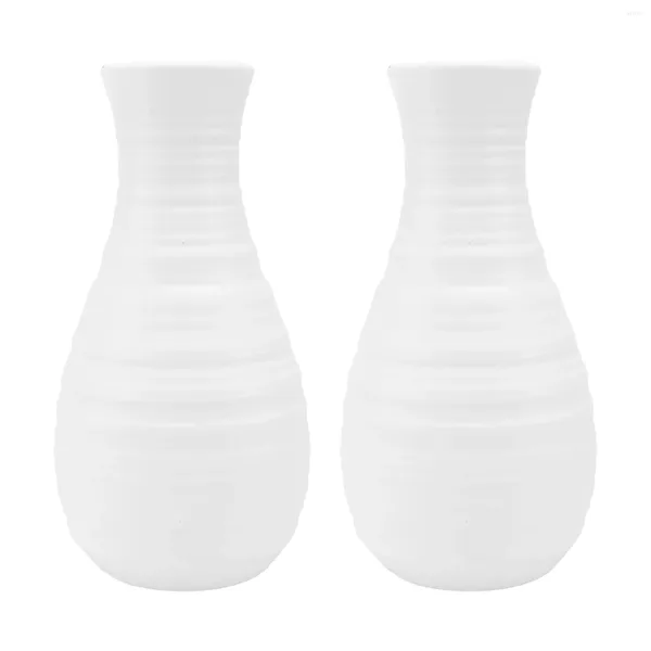 Vases 2 pièces décorations de mariage vase en plastique nordique maison moderne porte-plantes simple approvisionnement blanc