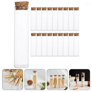 Vases 20 pcs Small Glass Bottle Mini bouteilles Jars Wood Cork Stoppers Matches Emballage