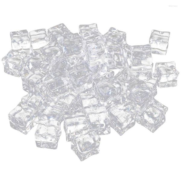 Vases 200 Pcs Boisson Garnir Simulé Glace Décoratif Faux Cubes Acrylique 1x1x1cm Artificiel Clair Réutilisable