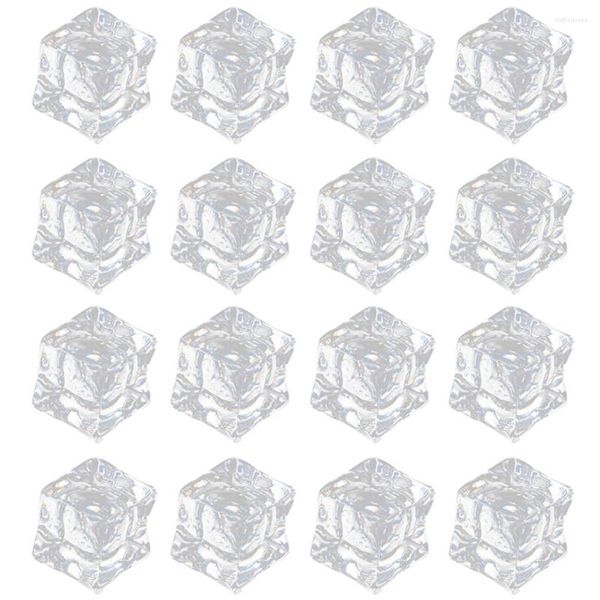 Vases 200 Pcs Simulé Glace En Plastique Transparent Vase Réutilisable Faux Cubes Acrylique Pierre Transparent Artificiel Décoratif