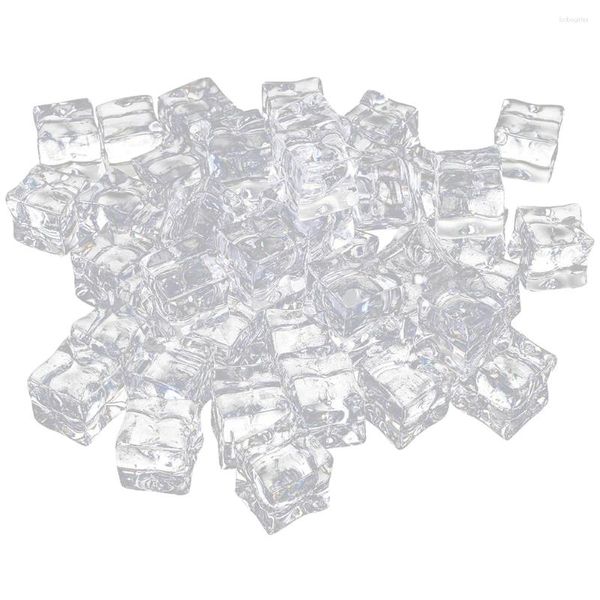 Vases 200 pcs simulé glace décorative cube artificiel faux cubes cristal accessoires acrylique réutilisable