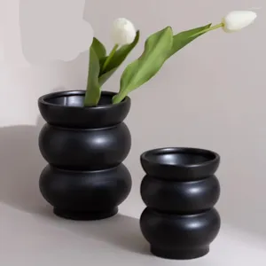 Vases 2024 Ceramic Nordic Modern Modern Flower Arrangement Flower Pots Cercle Black and White Color salon décorations de maison
