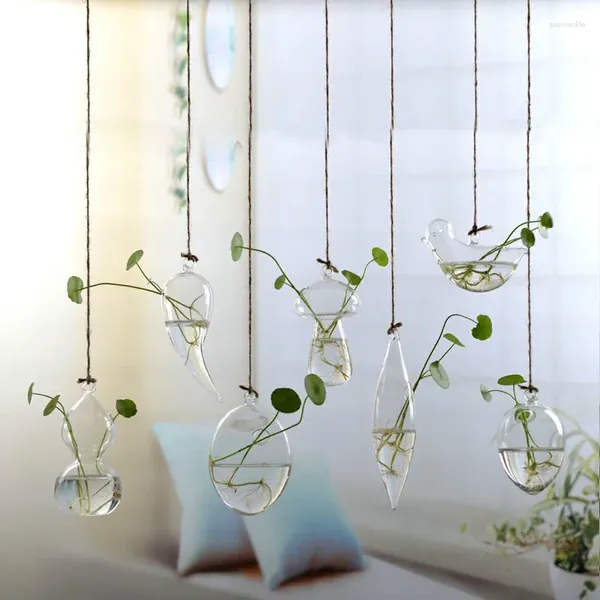 Vases 2024 Créatif Transparent Vase mural Vase Small Pepper Bird Gourde Plantes Terrarium Container Home Wedding Decor