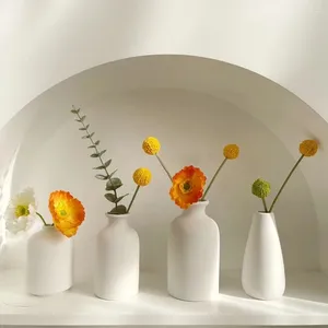 Vases 2024 Nordic Ceramics Vase blanc Vase Mini pour fleur Solid Hydroponic Container Home Decor Ornement de bureau