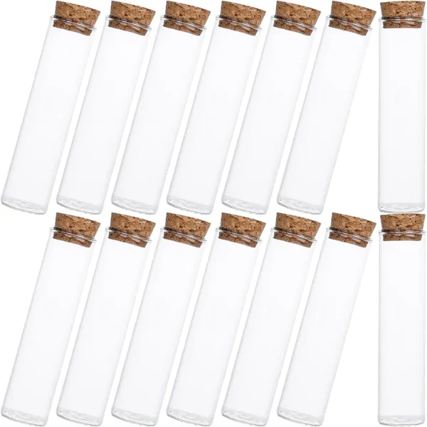 Jarrones 24 viales de vidrio pequeñas botellas de polvo Líquidos de muestra de laboratorio con corcho (50 ml)