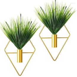 Vases 28gf 2pcs Diamond suspendu vase Vase géométrique Murau de murs Planteur de support de plante intérieure Rack de plate-forme pour le café du bureau du café