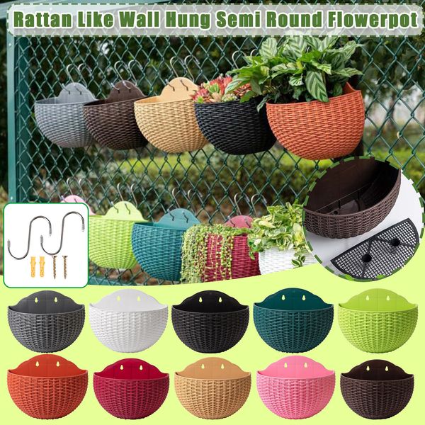 Vases 2 pcs Suspendu panier de fleurs Garden Party À La Main DIY Vase Divers Organisateur Mur Artificielle Rotin Décor À La Maison Pots 230603