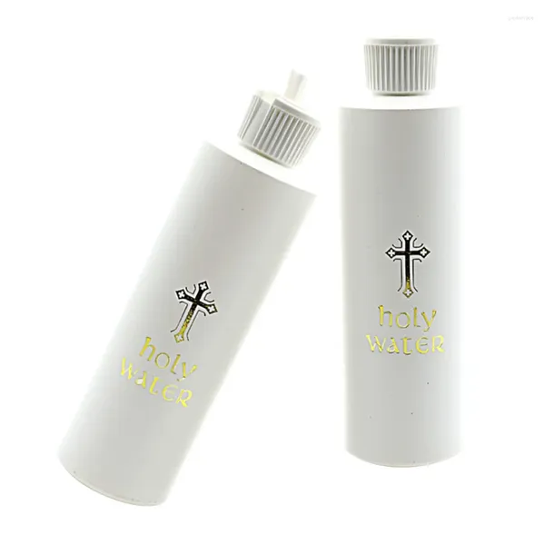 Vases 2pcs bouteilles d'eau bénite croix logo exorcisme religieux bouteille en plastique de Pâques