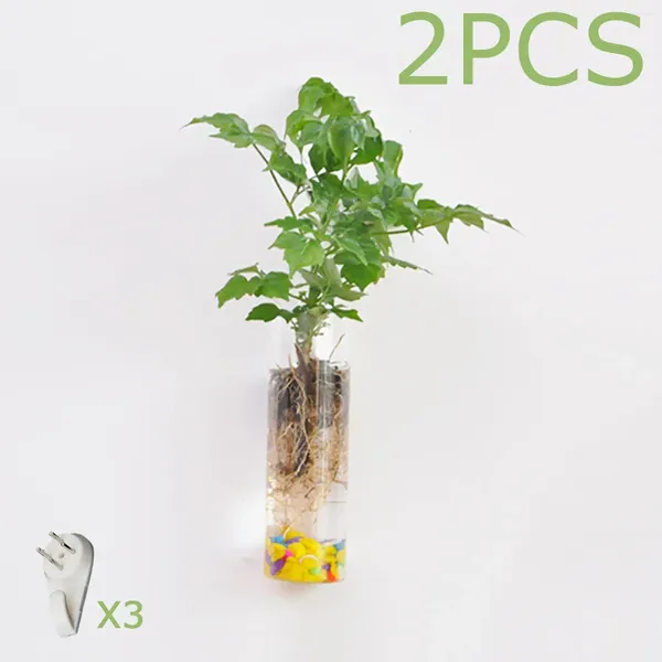 Vases 2pcs Stations de propagation des plantes Planification Hydroponic Mur Tes à essai Vase Verbe Hangage Planteur Terrarium pour décoration du bureau à domicile