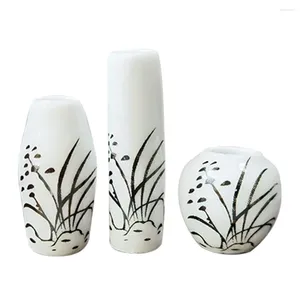 Vases 3 PCS Small Vase Flower Pots Mini House Ordorment Miniature Scene Prop Prop Decor Ceramics Accesstes