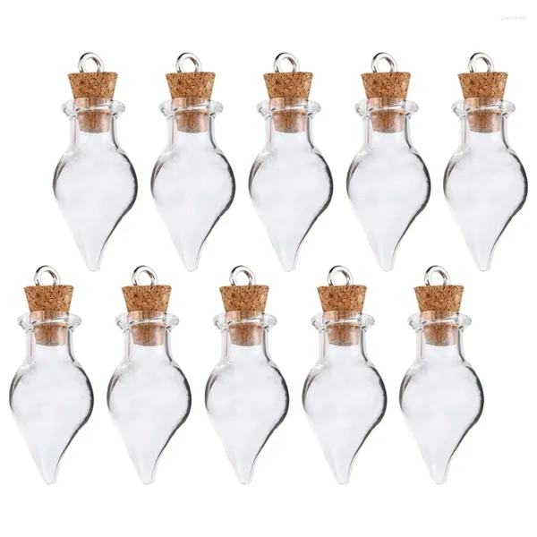 Jarrones 30 PCS Decoración de botellas de deseos Botellas pequeñas Gota de agua DIY Regalo de corcho Vidrio de alto borosilicato Forma de gota de agua