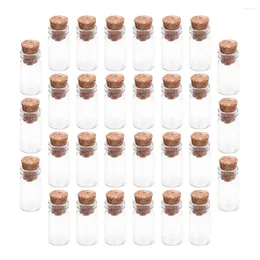 Vases 30 pcs souhaitant bouteille mini bouteilles en verre transparent petit récipient de liège bouchon bricolage vide