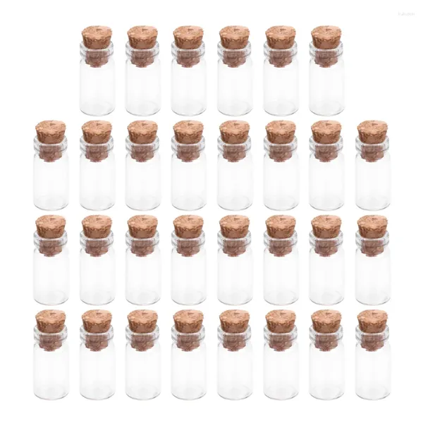 Vases 30 pcs souhaitant bouteille mini bouteilles en verre transparent petites bouchons simples bouchons transparents