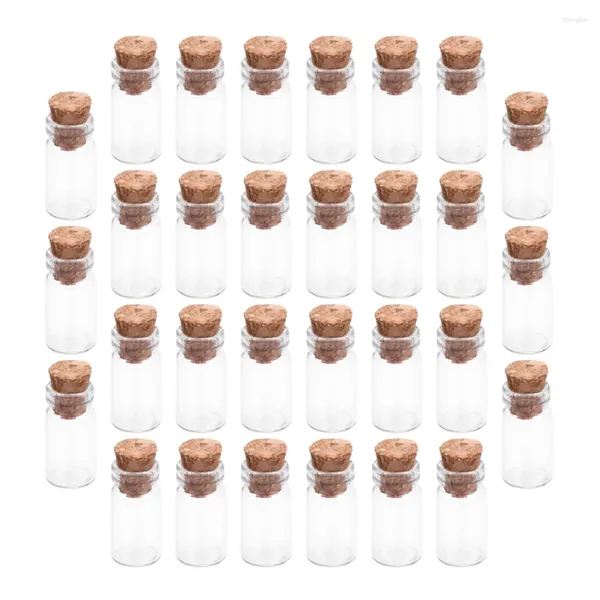 Vases 30 pcs souhaitant bouteille petite bouteille de bricolage en verre bouché vide mini décor en bois simple