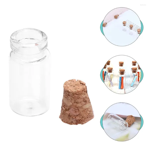 Vases 30pcs bricolage clair mini souhaitant des bouteilles transparentes petit verre de liège