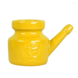 Vases 350ml Céramique Neti Pot Nez Nettoyage Durable Bec étanche pour le rinçage nasal Lavage Hommes Femmes