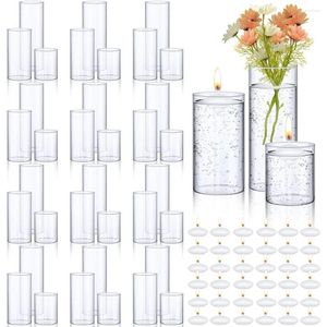 Vases 36 PCS Verre Vase Cylindre transparent pour les fleurs Table Centre de fête Fournitures de fête Mariage 3 Freight Freight Gratuit