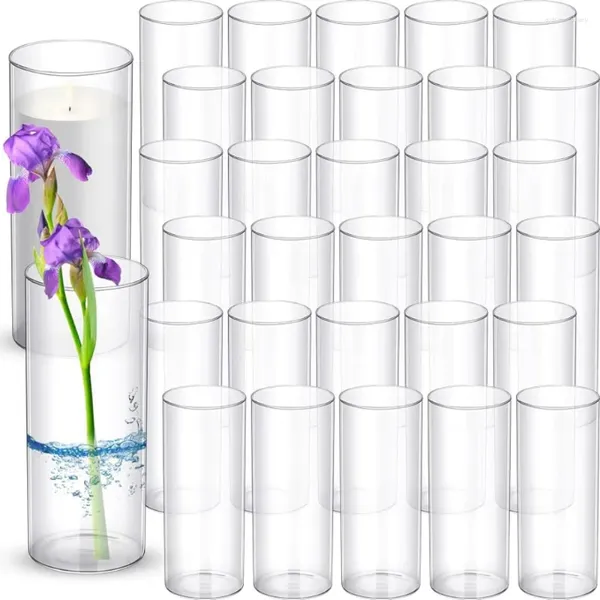 Vases 36 PCS Verre en verre transparent en masse 10-INC Vase de fleurs de bougies flottantes pour la table de mariage