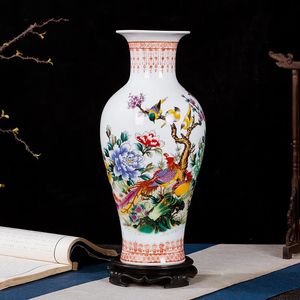 Vazen 37 cm Jingdezhen keramische aardewerk decoratie woonkamer bloem arrangement modern huis eenvoudige tv -kast kerstcadeau