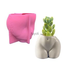 Vases 3D Art humain Vase résine Silicone moule Sexy femme hanche Pot de fleur ciment béton gypse Silicone moule décoration de la maison YQ240117