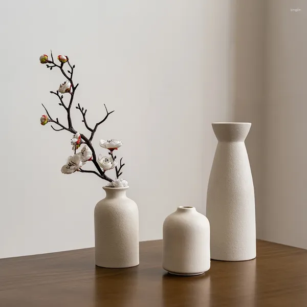 Vases 3 pièces Vase en céramique décoration de la maison artisanat esthétique pour fleur créatif salon ornements bouteille décorative de mariage