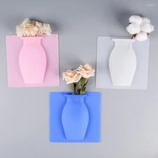 Vases 3pcs silicone fleur vase réutilisable réfrigérateur porte fenêtre hydroponique planteur autocollant mural fleurs plantes décoration de la maison