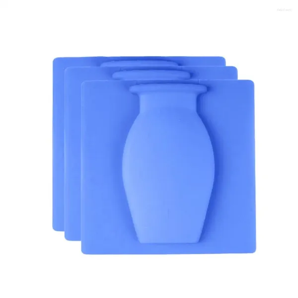 Vases 3pcs Silicone Fenêtre Vase Punch Gratuit Réutilisable Moderne Réfrigérateur Porte Verre Céramique Carrelage Mural Fleurs Plantes Decora