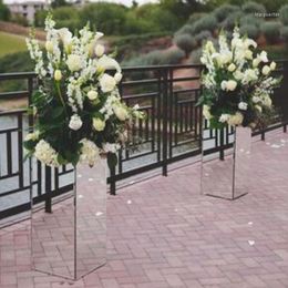 Vazen 3 stcs) bruiloftdecoraties plinten witte metaalgouden cilinder bloemen plint display staat voetstuk voor huwelijksfeestevenementen185