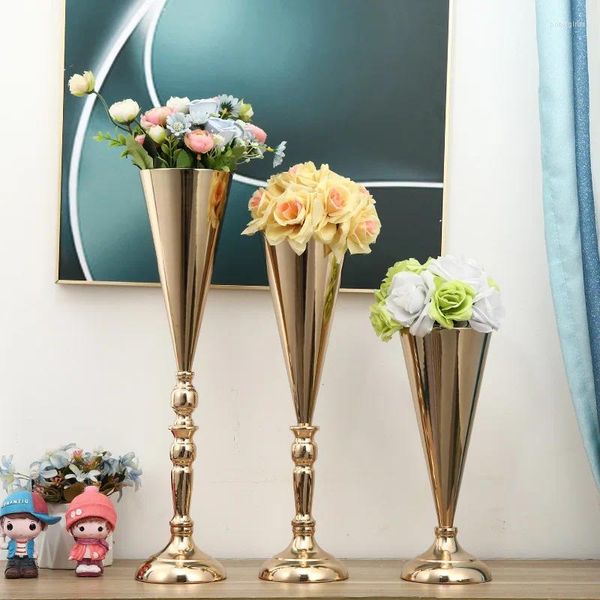 Vases 3pcs / mariage vase en métal table principale porte-fleur route plomb décor à la maison bougie