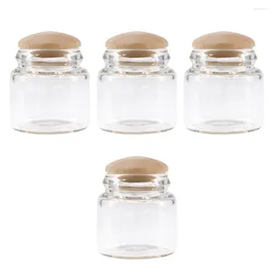 Vazen 4 Stuks Poppenhuis Snoeppot Mini Ornament Glazen Fles Miniatuur Terrarium Tank Delicate Mooie Decoratieve Container