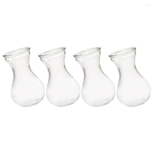 Vases 4 pièces décorations florales jacinthe vase verre bureau fleur support de bureau ménage créatif femme