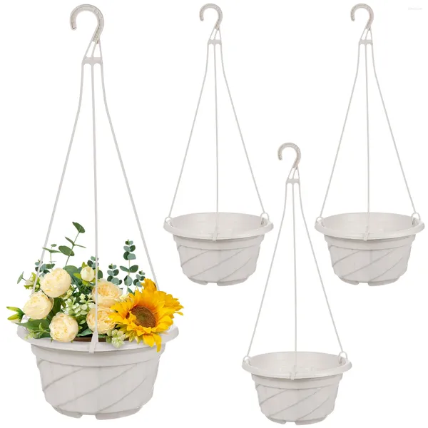 Vases 4 PCS Panier suspendu Panier de suspension Miss Planter Planter Pot pour plantes Balcon en PVC extérieur