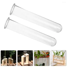 Vases 4 PCS tubes à essai en verre de vase hydroponique pour plantes Planter Planter Pots de fleurs transparentes Station de propagation de bureau