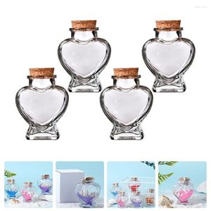 Vases 4 PCS Mini Can DIY Souhaignant Bottle Wedding Favors Bouteilles en verre Jars Transparent Drift