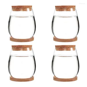 Vases 4 PCS Mini Verre transparent Verrarium Verre Soille sans Vase Vase Garden salon Home Tabletop Decoration