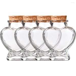 Vases 4 pcs Jar de rangement étoile Pendant Petites bouteilles Boutettes en verre de liège