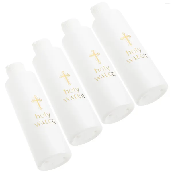 Jarrones 4 PCS El regalo Botella de agua bendita Contenedor de exorcismo profesional Frasco doméstico Accesorio de bautismo blanco Portátil