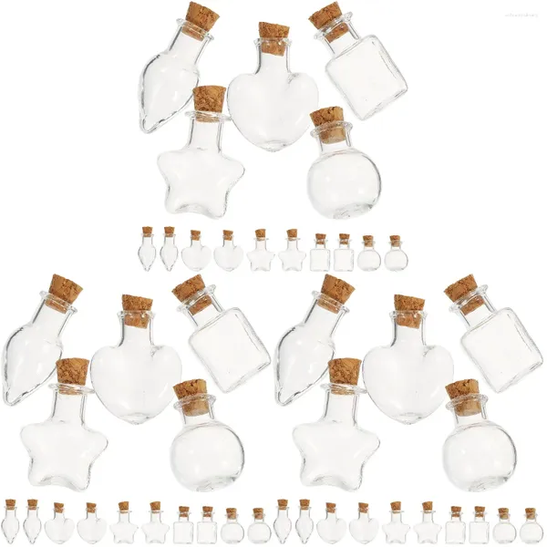 Vases 45 PCS Mini Verre bouteille polyvalente Multi-fonction Cork Lonyards délicats Drift en bois Accessoires pour la maison